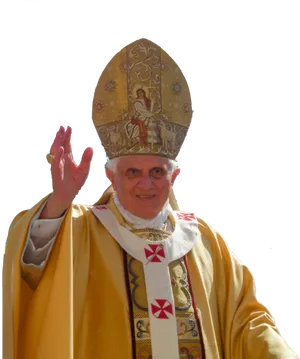 Papal Gesture Golden Robes.png PNG Image