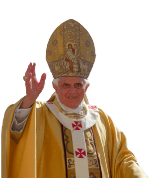 Papal Gesture Golden Robes PNG image with transparent background