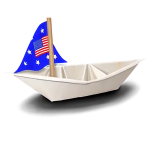 Paper Boat With Flag Png Hem PNG Image