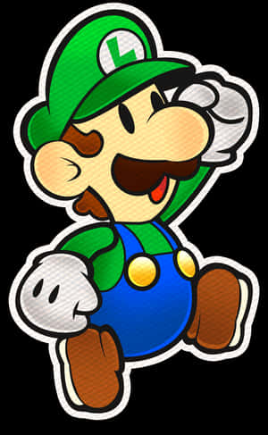 Paper Luigi Artwork PNG image with transparent background