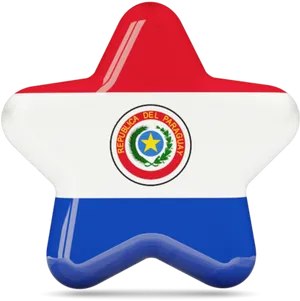 Paraguay Flag Star Shape PNG Image