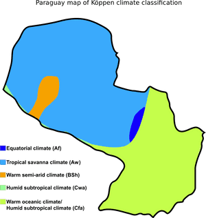 Paraguay Koppen Climate Classification Map PNG image with transparent background