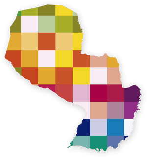 Paraguay Map Colorful Patchwork PNG image with transparent background