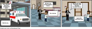 Paramedic Response Scenario Comic Strip PNG Image