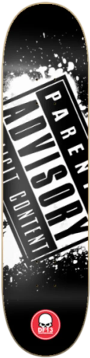 Parental Advisory Skateboard Design PNG Image