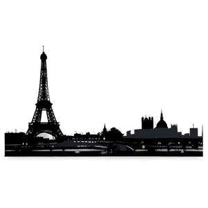 Paris Skyline Silhouette PNG pdu PNG image with transparent background