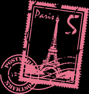 Pink Paris Stamp PNG image with transparent background
