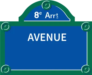 Parisian Avenue Street Sign PNG Image