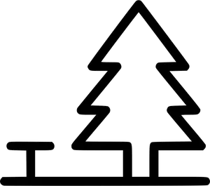 Park Benchand Tree Line Art PNG Image