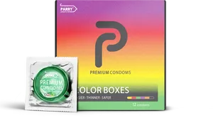 Parry Premium Condoms Colorful Packaging PNG Image