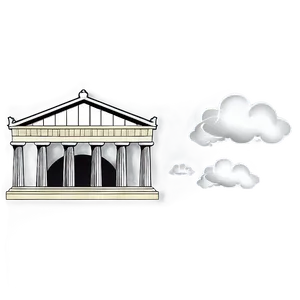 Parthenon With Clouds Background Png 74 PNG Image