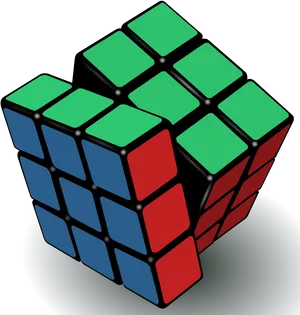 Partially Solved Rubiks Cube PNG Image