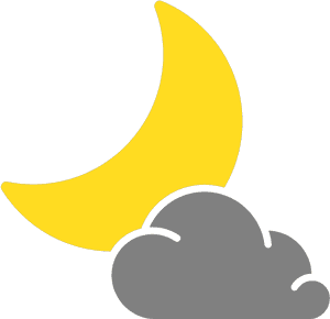 Simple Weather Icons Cloudy Night - Cloudy Night Weather Symbol, HD Png Download PNG with transparent background