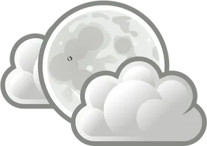 Partly Cloudy Night Vector PNG Image