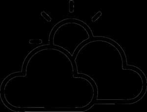 Partly Cloudy Weather Outline PNG image with transparent background
