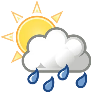 Partly Cloudy With Rainand Sunshine PNG Image