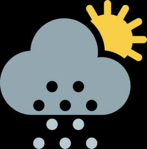 Partly Cloudywith Sunand Snowflakes PNG image with transparent background