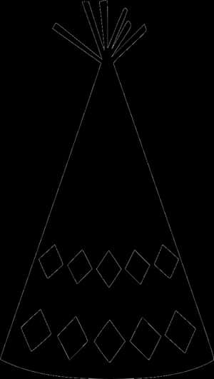 Party Hat Outline Graphic PNG image with transparent background