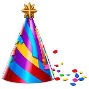 Party Hat with Confetti PNG bhe PNG