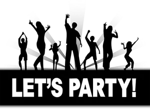 Party Invitation Silhouette PNG Image