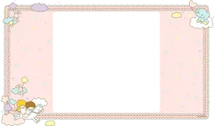 Pastel Angels Frame PNG Image