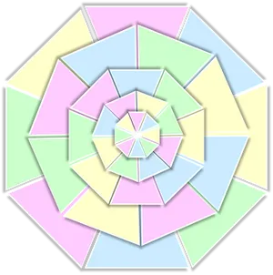 Pastel Geometric Spiral PNG Image