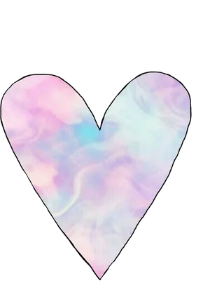 Pastel Heart Against Black Background PNG Image