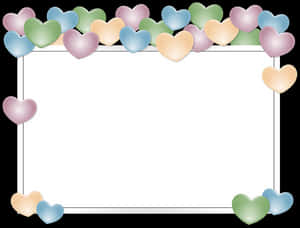 Pastel Hearts Frame PNG image with transparent background