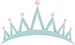 Pastel Pink Gemmed Princess Crown PNG Image