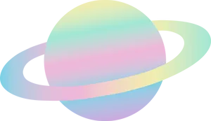 Pastel Saturn Illustration PNG Image