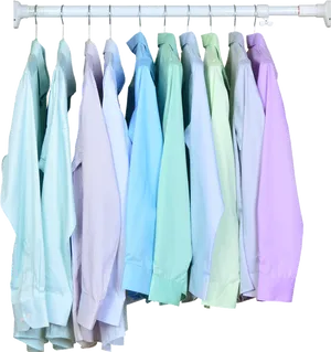 Pastel Shirts Hangingon Rack PNG Image