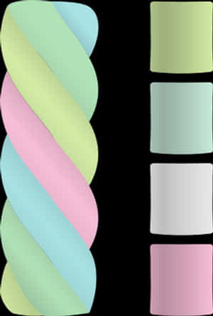 Pastel Twisted Marshmallow Art PNG with transparent background