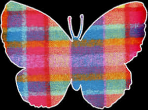 Patchwork Butterfly Artwork PNG image with transparent background