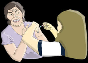 Patient Receiving Injection Cartoon PNG image with transparent background