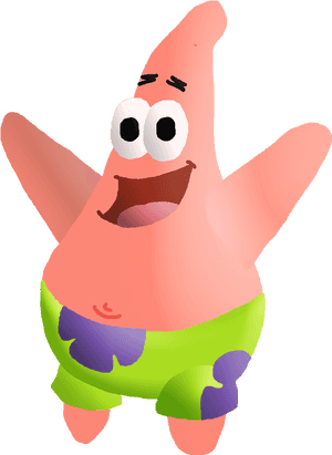 Patrick Star Happy Expression PNG image with transparent background