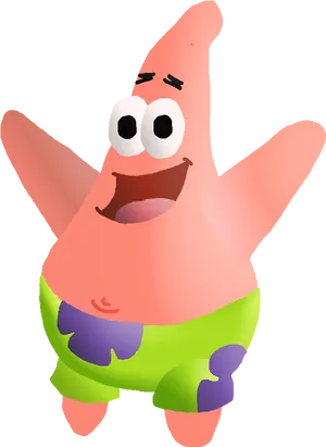 Patrick Star Happy Expression PNG Image