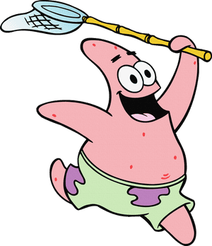 Patrick Star Joyful Net Swing PNG image with transparent background