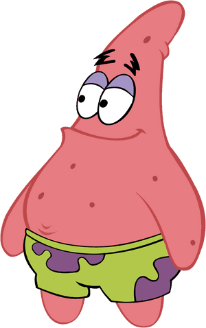 Patrick Star Standing Sponge Bob Cartoon PNG image with transparent background