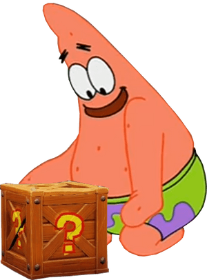 Patrick Star With Mystery Box PNG image with transparent background