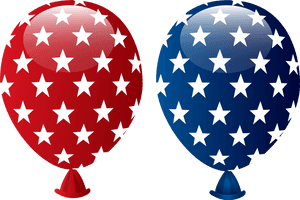 Patriotic Balloons4th July Celebration PNG image with transparent background
