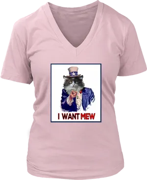 Patriotic Cat Tshirt Design I Want Mew PNG Image