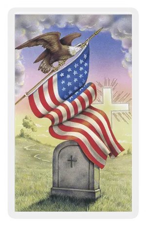 Patriotic Eagleand Flag Memorial Day PNG Image