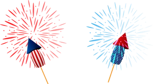 Patriotic Fireworks Celebration PNG Image