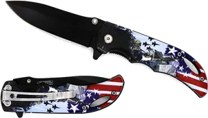 Patriotic Folding Knife PNG Image