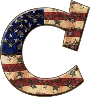 Patriotic Letter C Design PNG Image