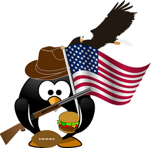 Penguin, Flag, Eagle, American, Patriotic, Burger, - Bald Eagle Flying Clip Art, HD Png Download PNG image with transparent background