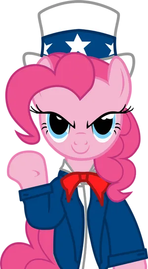 Patriotic Pony Cartoon Character PNG Image