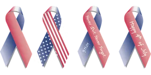 Patriotic Ribbon Set PNG Image