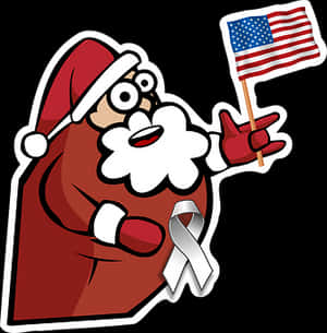 Patriotic Santa Claus Sticker PNG image with transparent background