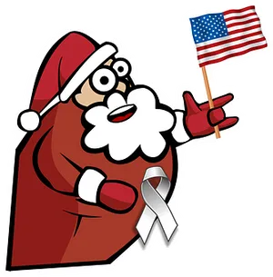 Patriotic Santa Claus Sticker PNG Image